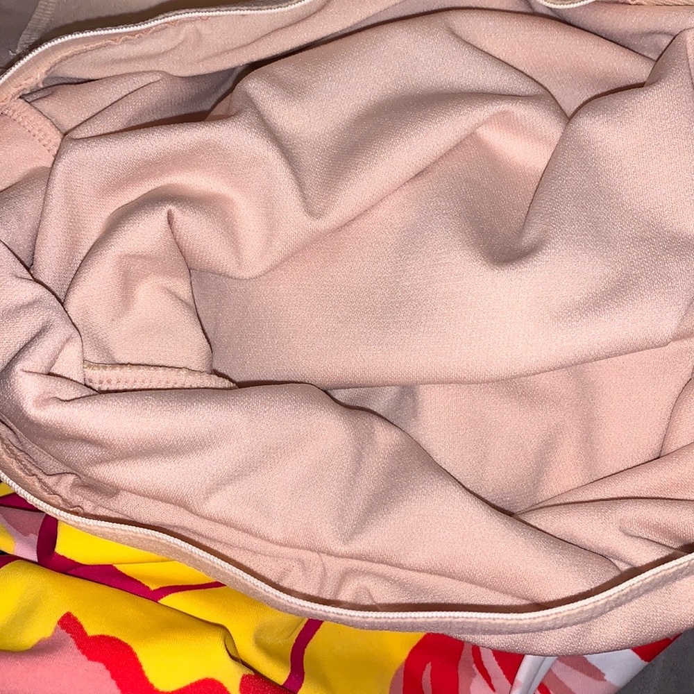 Kona Sol One Piece Swimsuit lined bathing suit, in Yellow Red Blue Pink & White - Picture 10 of 10